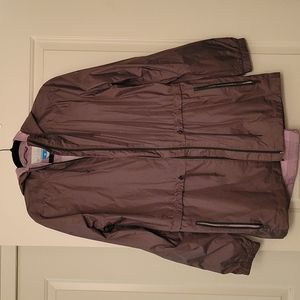 Purple hooded rain coat Columbia